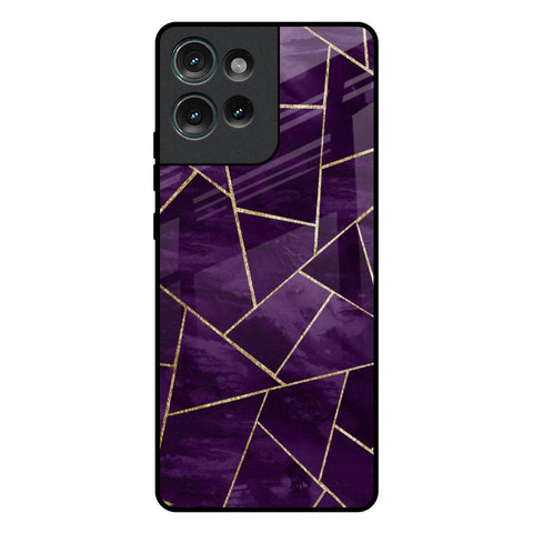 Geometric Purple Motorola Edge 50 5G Glass Back Cover Online