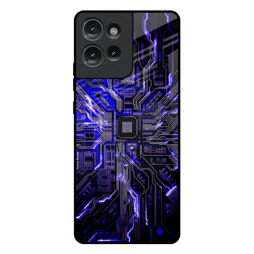 Techno Color Pattern Motorola Edge 50 5G Glass Back Cover Online