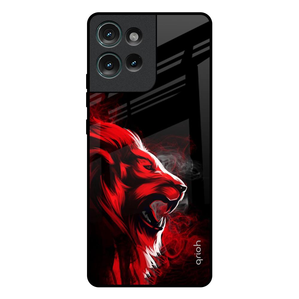 Red Angry Lion Motorola Edge 50 5G Glass Back Cover Online