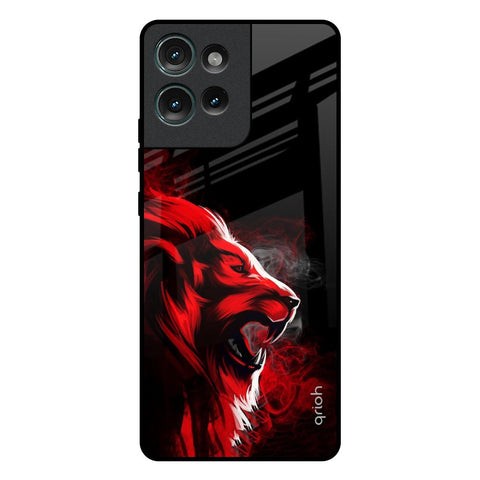 Red Angry Lion Motorola Edge 50 5G Glass Back Cover Online