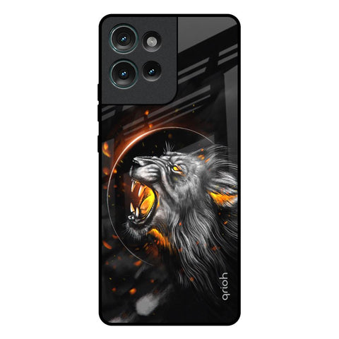 Aggressive Lion Motorola Edge 50 5G Glass Back Cover Online