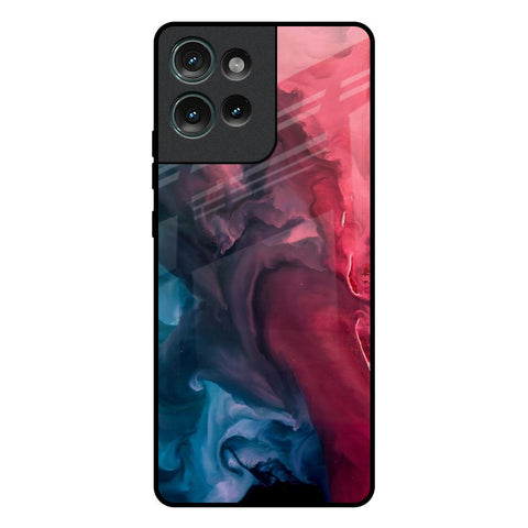 Blue & Red Smoke Motorola Edge 50 5G Glass Back Cover Online