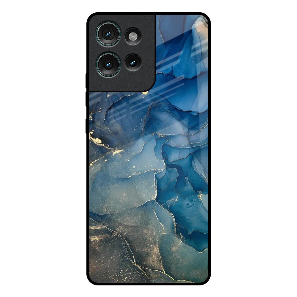 Blue Cool Marble Motorola Edge 50 5G Glass Back Cover Online