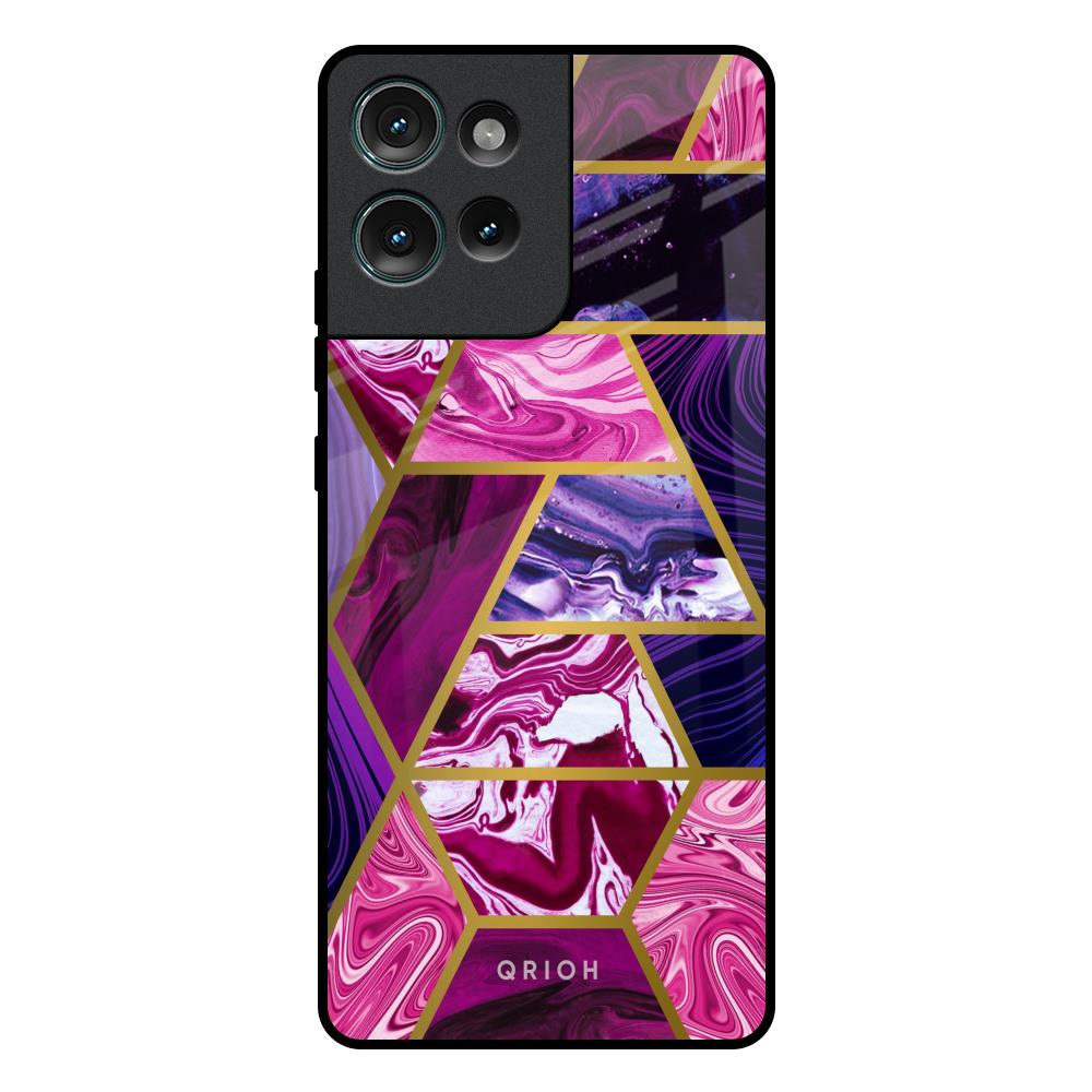 Electroplated Geometric Marble Motorola Edge 50 5G Glass Back Cover Online