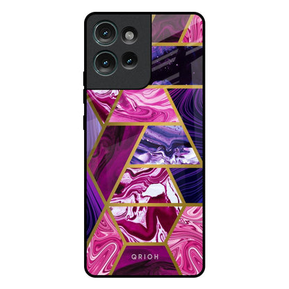 Electroplated Geometric Marble Motorola Edge 50 5G Glass Back Cover Online