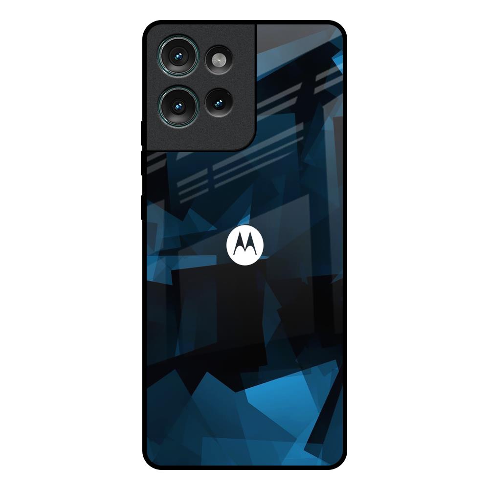Polygonal Blue Box Motorola Edge 50 5G Glass Back Cover Online