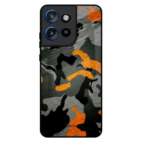 Camouflage Orange Motorola Edge 50 Neo 5G Glass Back Cover Online