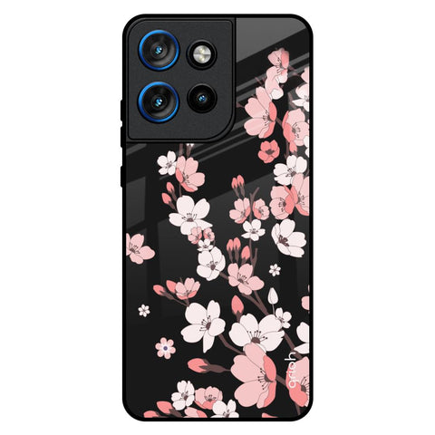 Black Cherry Blossom Motorola Edge 50 Neo 5G Glass Back Cover Online