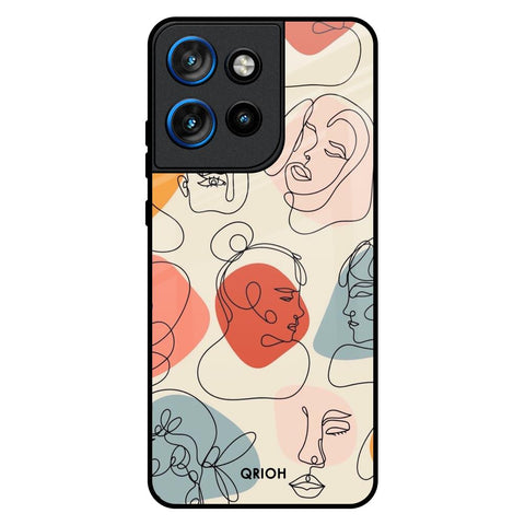 Abstract Faces Motorola Edge 50 Neo 5G Glass Back Cover Online