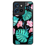 Tropical Leaves & Pink Flowers Motorola Edge 50 Neo 5G Glass Back Cover Online