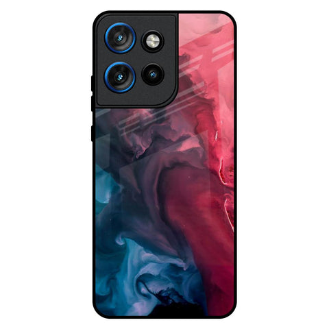 Blue & Red Smoke Motorola Edge 50 Neo 5G Glass Back Cover Online