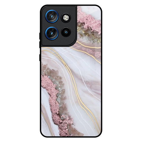 Pink & Gold Gllitter Marble Motorola Edge 50 Neo 5G Glass Back Cover Online