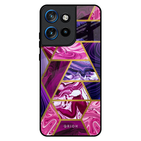 Electroplated Geometric Marble Motorola Edge 50 Neo 5G Glass Back Cover Online