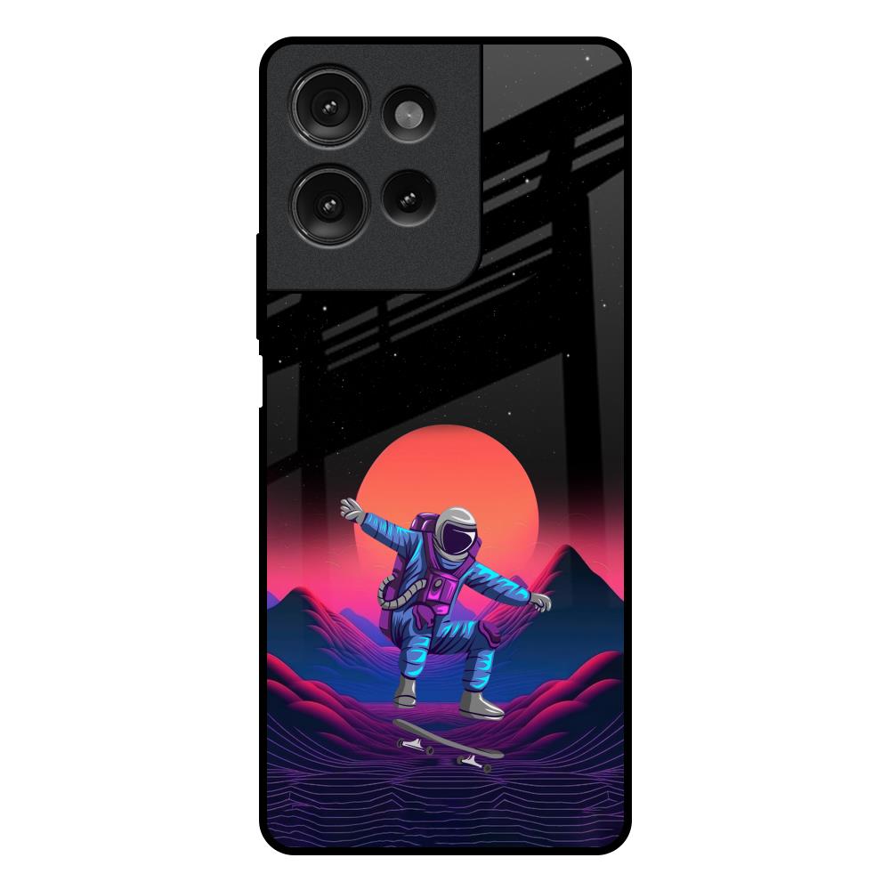 Retro Astronaut Motorola G75 5G Glass Back Cover Online