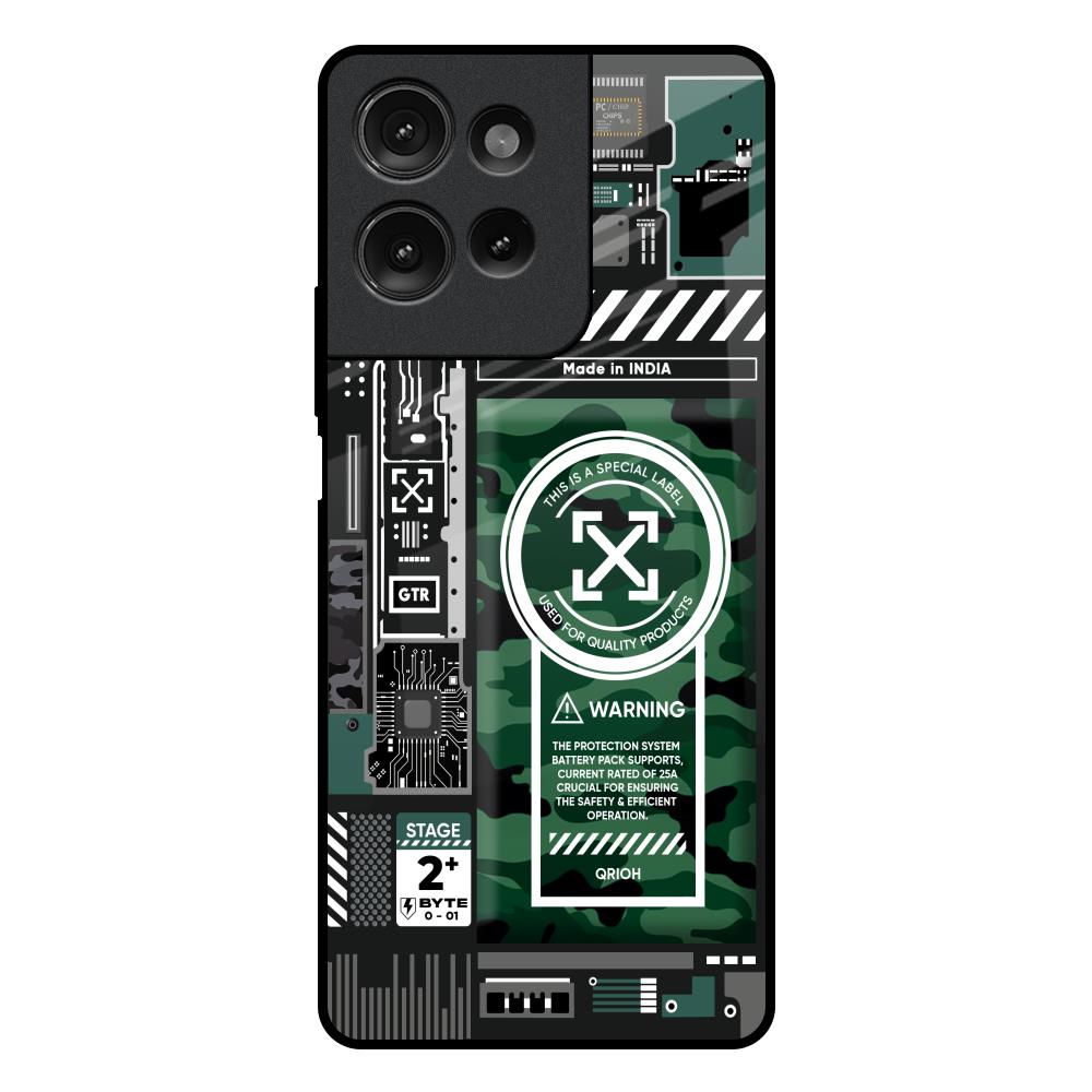 Green Camo Circuit Motorola G75 5G Glass Back Cover Online