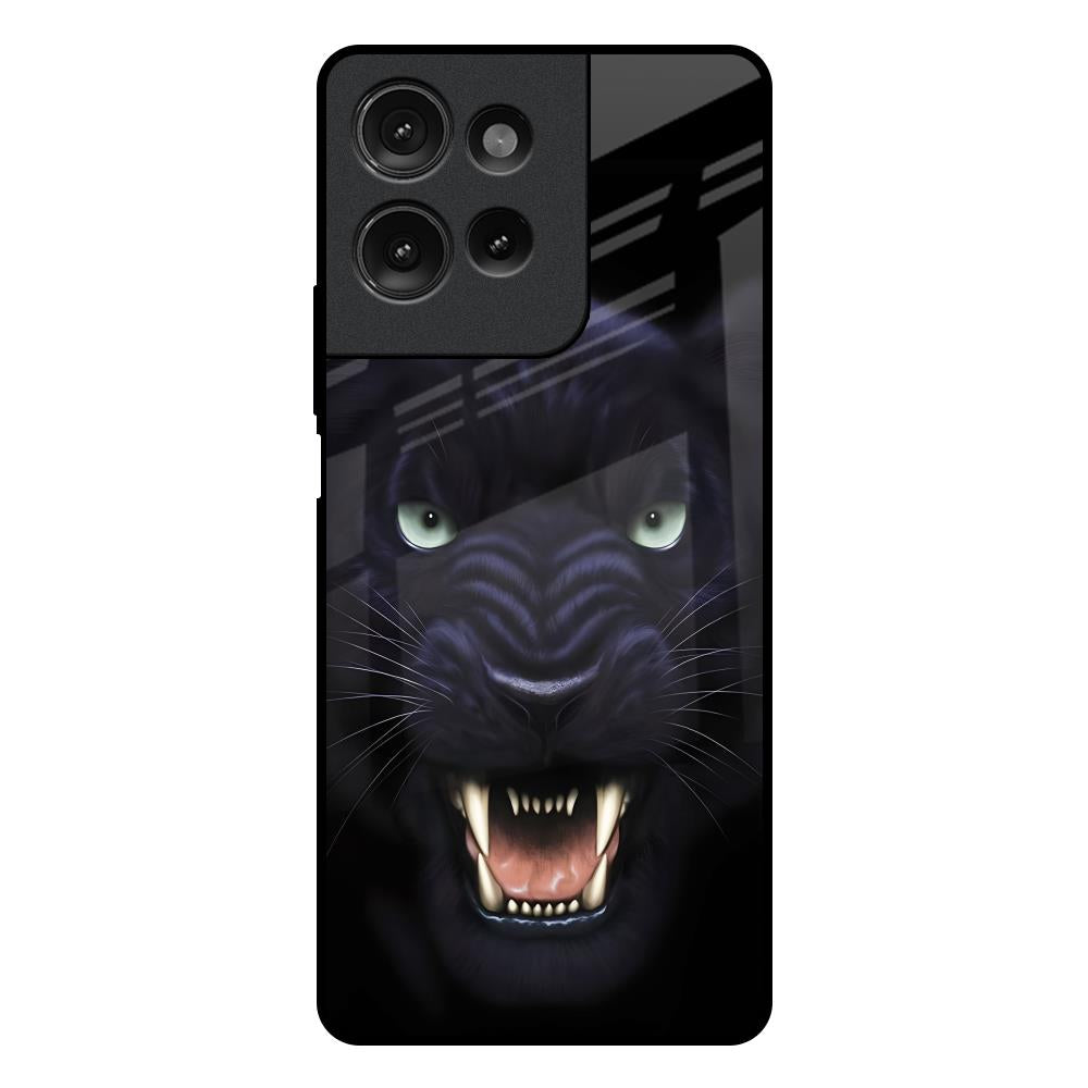 Angry Black Tiger Motorola G75 5G Glass Back Cover Online