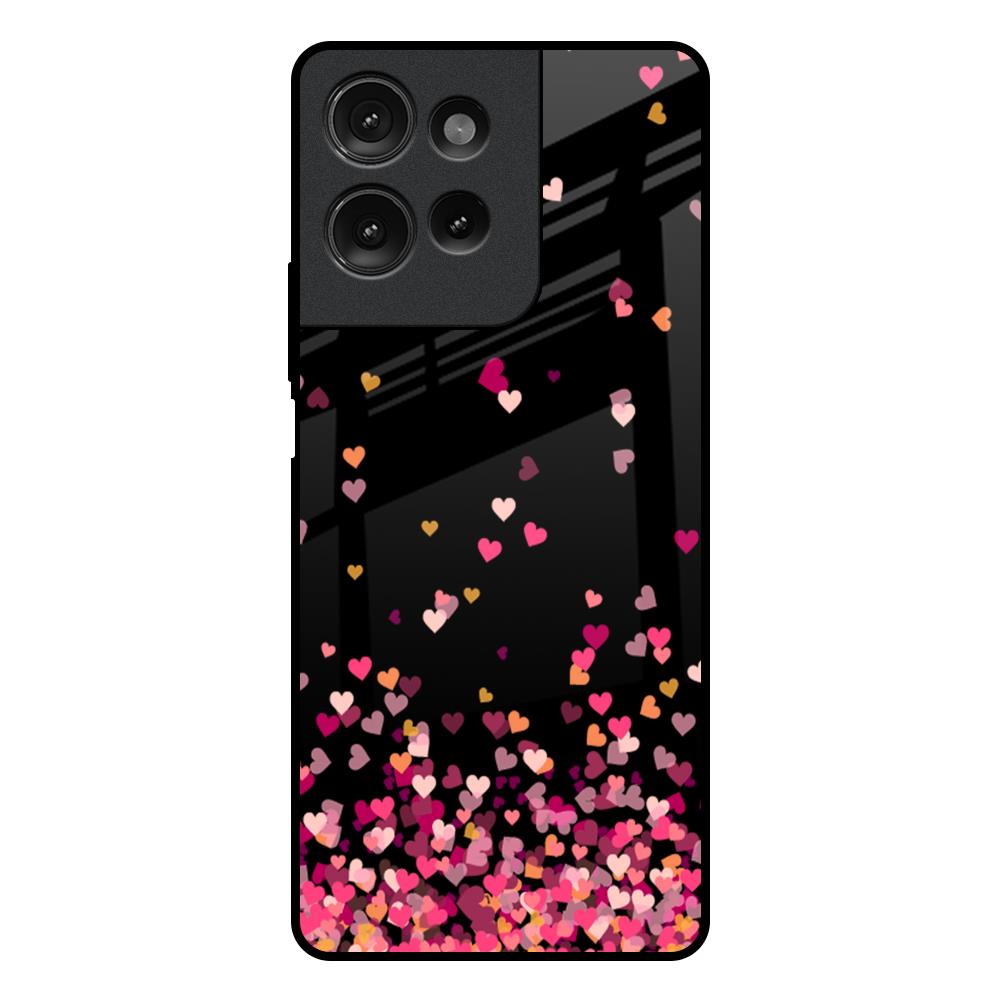 Heart Rain Fall Motorola G75 5G Glass Back Cover Online