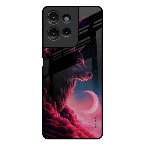 Moon Wolf Motorola G75 5G Glass Back Cover Online