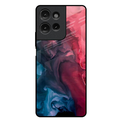Blue & Red Smoke Motorola G75 5G Glass Back Cover Online