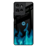 Teal Flames Motorola G75 5G Glass Back Cover Online