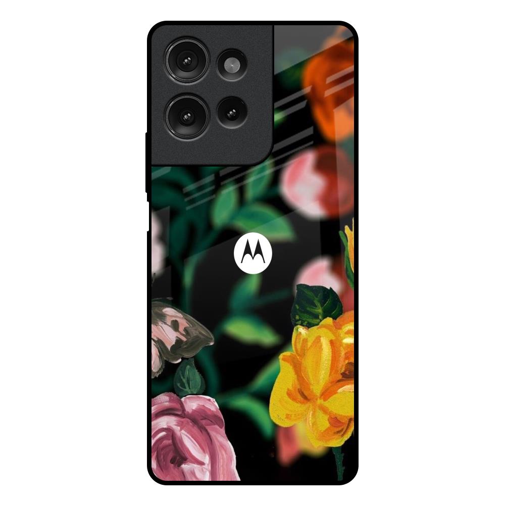 Flowers & Butterfly Motorola G75 5G Glass Back Cover Online