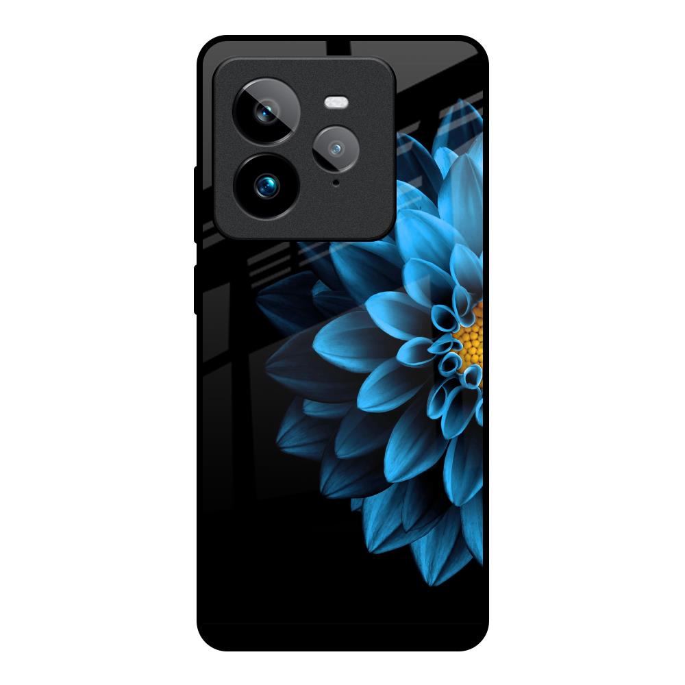 Half Blue Flower Realme GT7 Pro Glass Back Cover Online