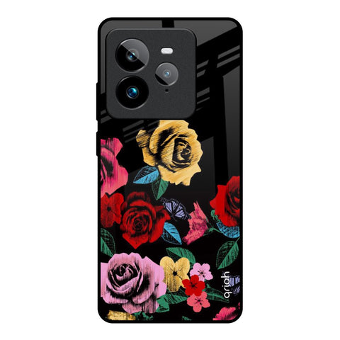 Floral Decorative Realme GT7 Pro Glass Back Cover Online