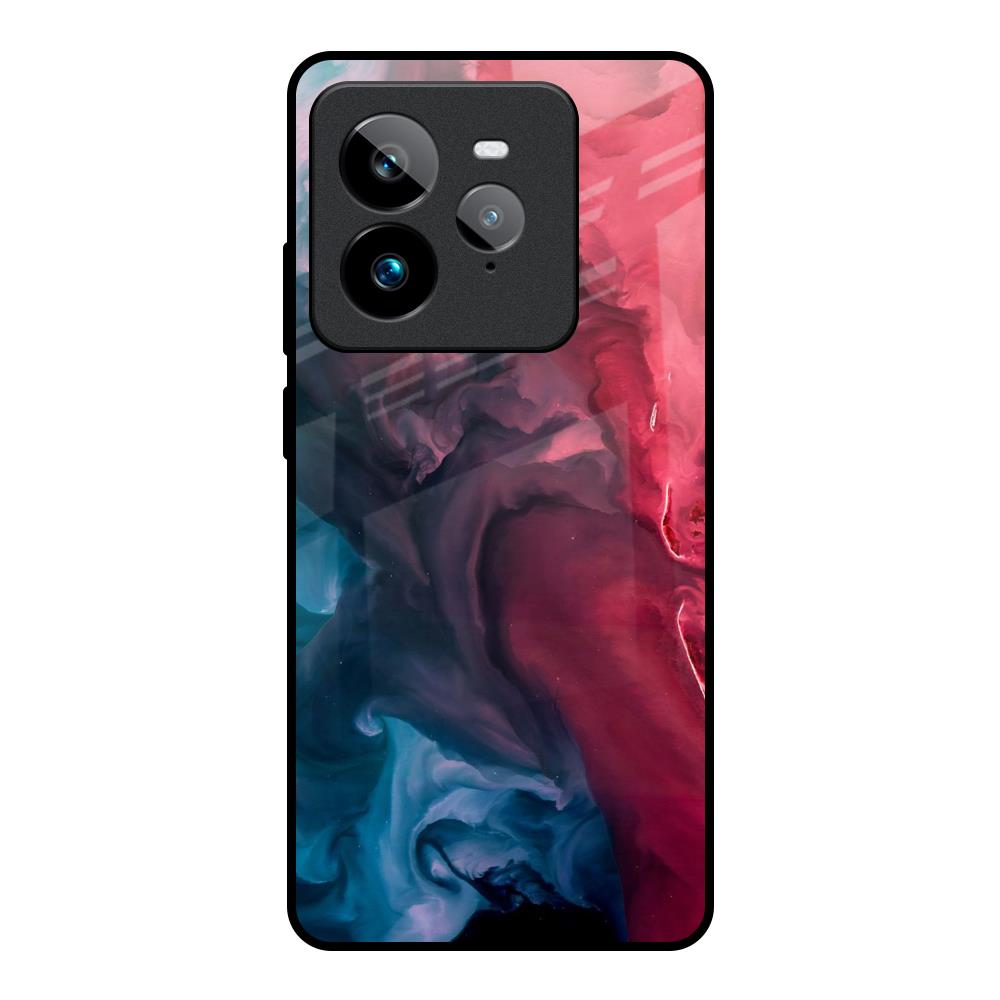 Blue & Red Smoke Realme GT7 Pro Glass Back Cover Online