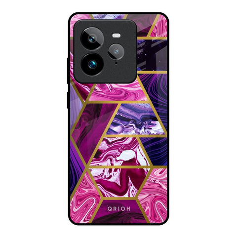 Electroplated Geometric Marble Realme GT7 Pro Glass Back Cover Online
