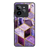 Purple Rhombus Marble Realme GT7 Pro Glass Back Cover Online