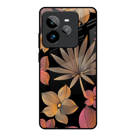 Lines Pattern Flowers Realme GT7 Pro Glass Back Cover Online