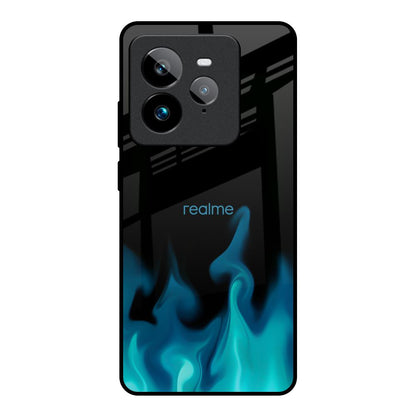 Teal Flames Realme GT7 Pro Glass Back Cover Online