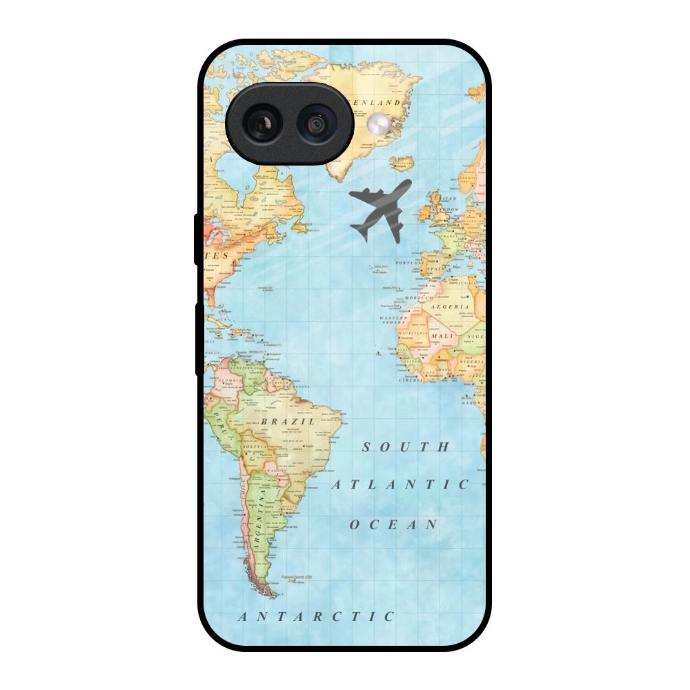 Travel Map Google Pixel 9A Glass Back Cover Online