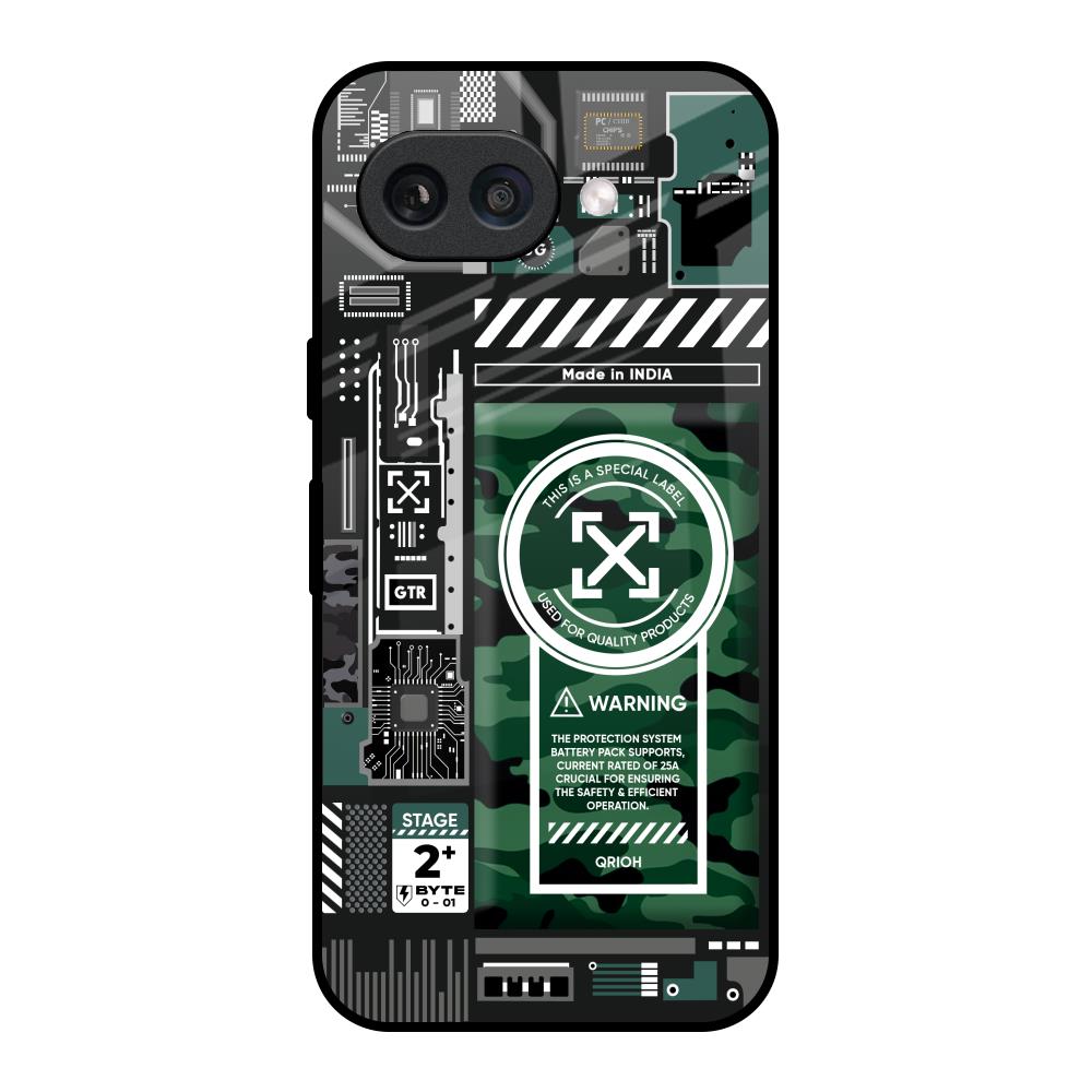 Green Camo Circuit Google Pixel 9A Glass Back Cover Online