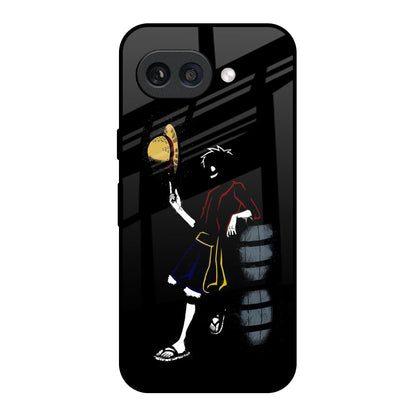 Luffy Line Art Google Pixel 9A Glass Back Cover Online