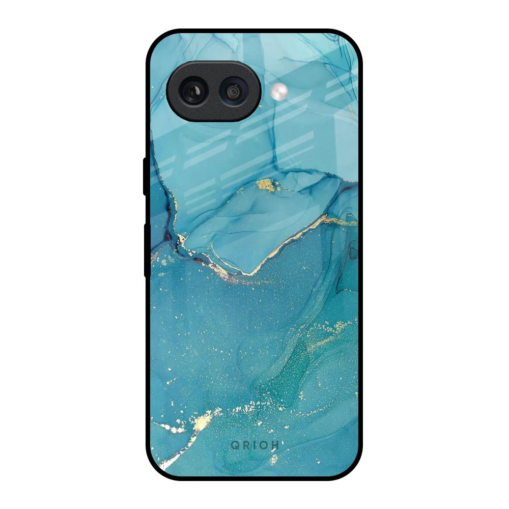 Blue Golden Glitter Google Pixel 9A Glass Back Cover Online