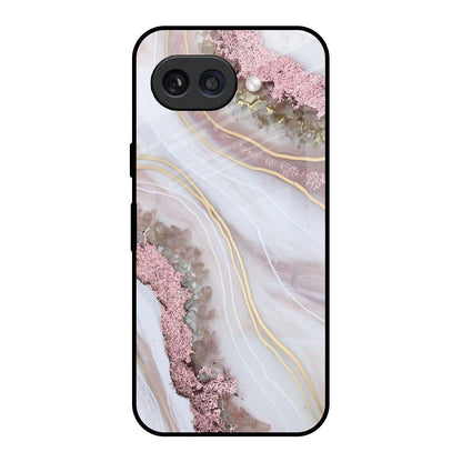 Pink & Gold Gllitter Marble Google Pixel 9A Glass Back Cover Online