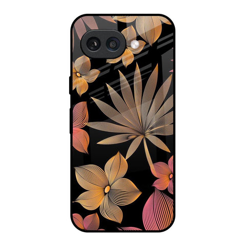 Lines Pattern Flowers Google Pixel 9A Glass Back Cover Online