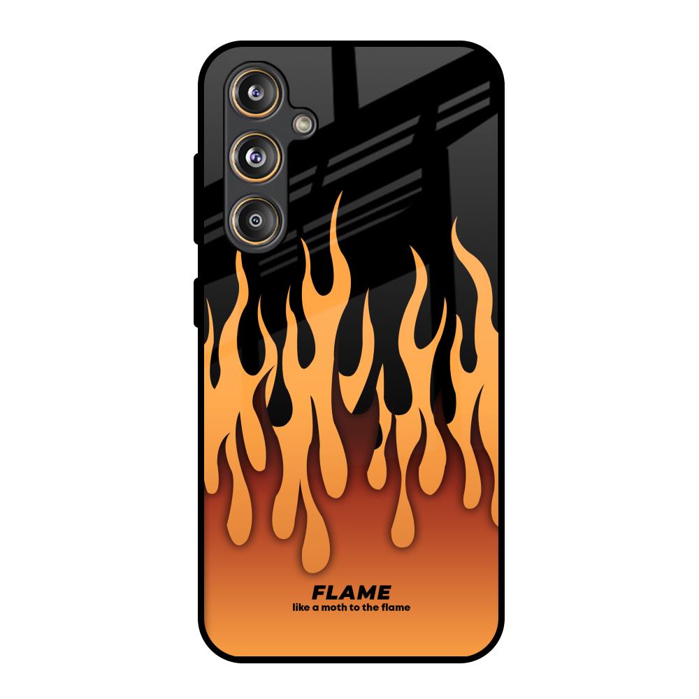 Fire Flame Samsung Galaxy M55s Glass Back Cover Online