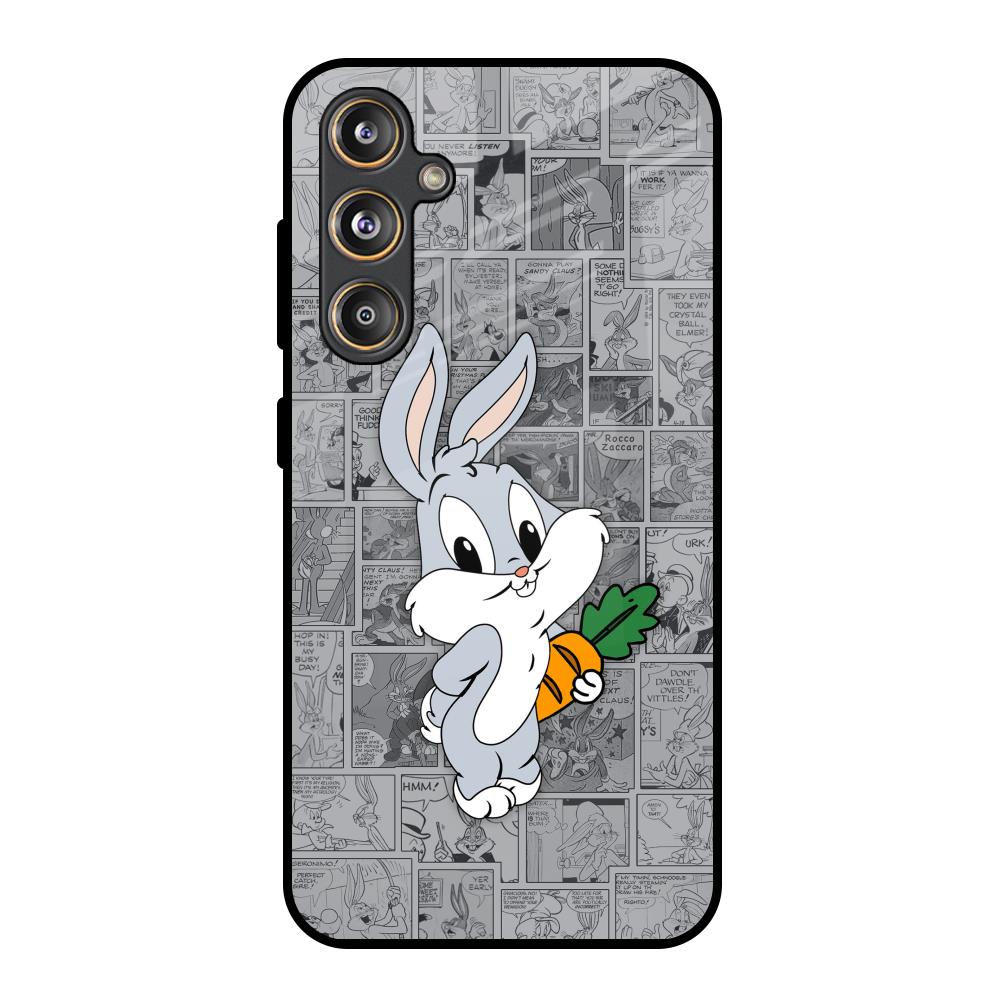 Cute Baby Bunny Samsung Galaxy M55s Glass Back Cover Online