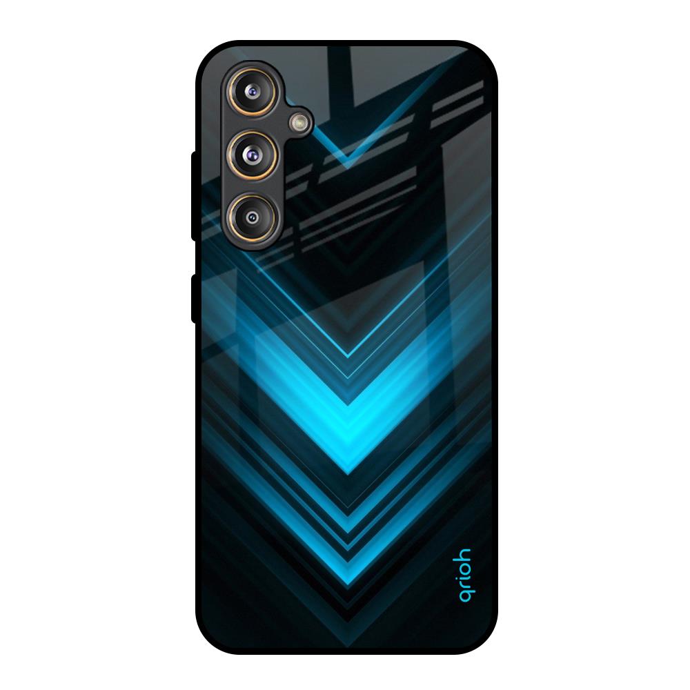 Vertical Blue Arrow Samsung Galaxy M55s Glass Back Cover Online