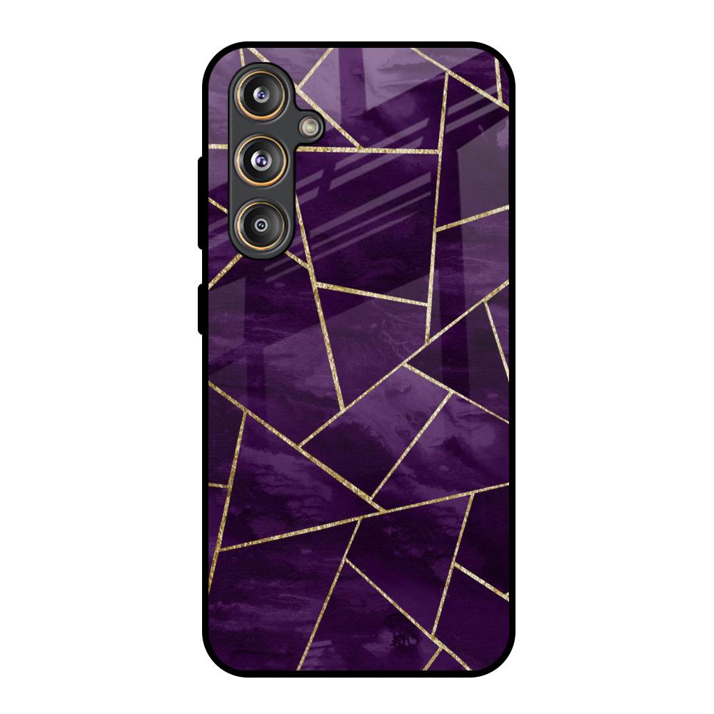 Geometric Purple Samsung Galaxy M55s Glass Back Cover Online