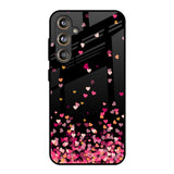 Heart Rain Fall Samsung Galaxy M55s Glass Back Cover Online