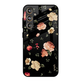 Black Spring Floral Samsung Galaxy M55s Glass Back Cover Online