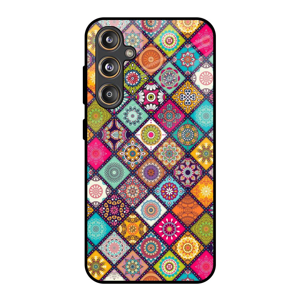 Multicolor Mandala Samsung Galaxy M55s Glass Back Cover Online