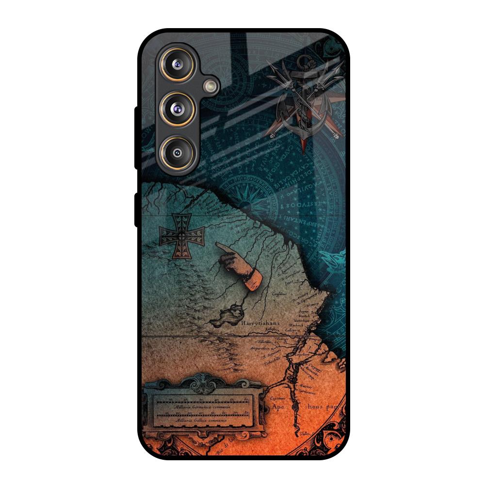Geographical Map Samsung Galaxy M55s Glass Back Cover Online