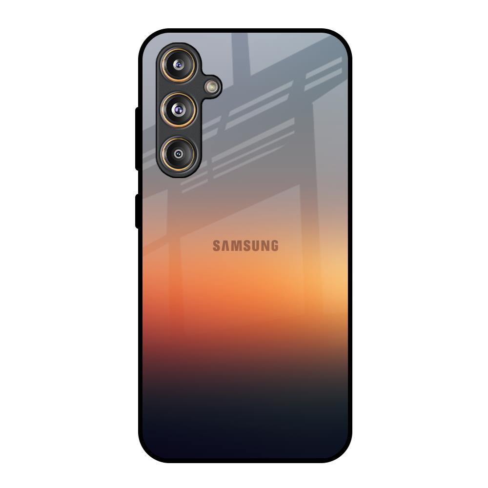 Aesthetic Orange Samsung Galaxy M55s Glass Back Cover Online