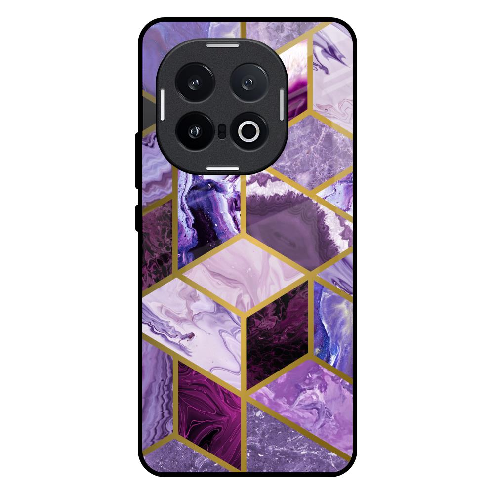 Purple Rhombus Marble IQOO 13 5G Glass Back Cover Online