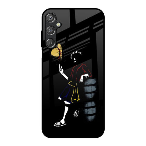 Luffy Line Art Samsung Galaxy F15 5G Glass Back Cover Online