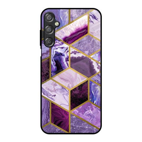 Purple Rhombus Marble Samsung Galaxy F15 5G Glass Back Cover Online